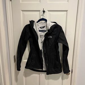 North face black rain jacket